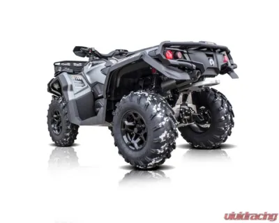 HMF Racing Gun Metal Titan Loud Full Exhaust w/ Billet Endcap Can-Am Outlander 1000 2012-2024 - 714374608888