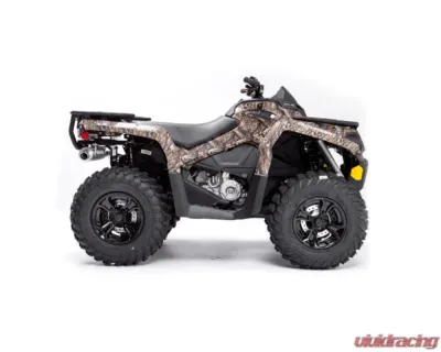 HMF Racing Gun Metal Titan Loud Slip-On Exhaust w/ Billet Endcap Can-Am Outlander 2015-2022 - 714593638788