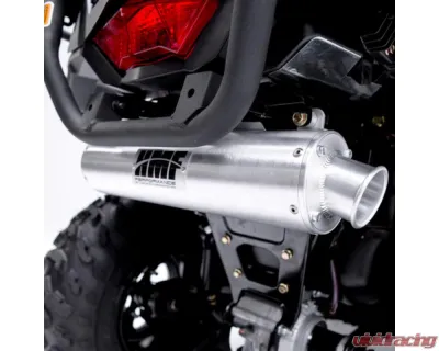HMF Racing Gun Metal Titan Loud Slip-On Exhaust w/ Billet Endcap Can-Am Outlander 450 2015-2023 - 714613638788