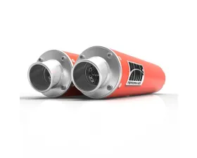 HMF Racing Can-Am Red Performance Dual Slip-On Exhaust w/ Polished Turn Down Endcap Can-Am-Maverick | Max 2013-2018