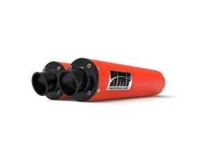 HMF Racing Can-Am Red Performance Dual Slip-On Exhaust w/ Black Turn Down Endcap Can-Am-Maverick | Max 2013-2018