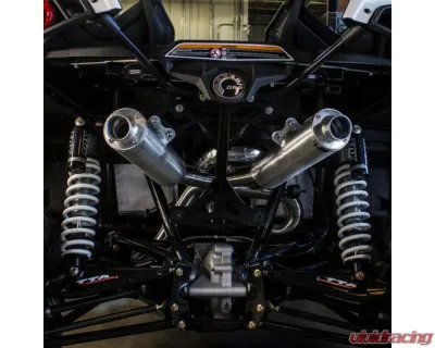 HMF Racing Can-Am Red Performance Dual 3/4 Exhaust w/ Polished Turn Down Endcap Can-Am-Maverick | Max 2013-2018 - 016432607671