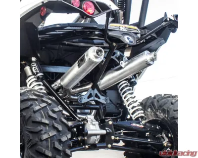 HMF Racing Can-Am Red Performance Dual 3/4 Exhaust w/ Polished Turn Down Endcap Can-Am-Maverick | Max 2013-2018 - 016432607671