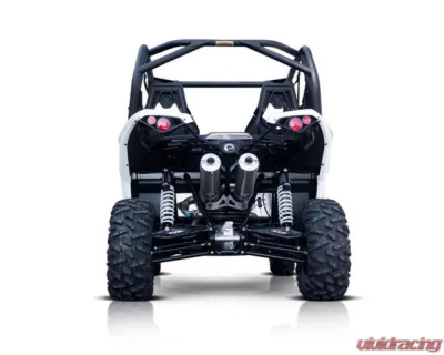 HMF Racing Can-Am Red Performance Dual 3/4 Exhaust w/ Polished Turn Down Endcap Can-Am-Maverick | Max 2013-2018 - 016432607671