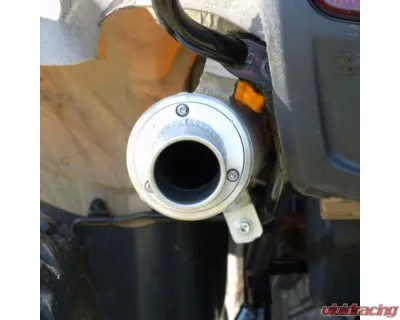 HMF Racing Gun Metal Titan Loud Slip-On Exhaust w/ Billet Endcap Honda Rancher 420 2007-2008 - 719323608788
