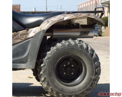 HMF Racing Gun Metal Titan Loud Slip-On Exhaust w/ Billet Endcap Honda Rancher 420 2007-2008 - 719323608788