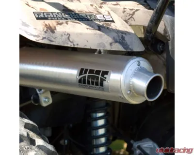 HMF Racing Gun Metal Titan Loud Slip-On Exhaust w/ Billet Endcap Honda Rancher 420 2007-2008 - 719323608788