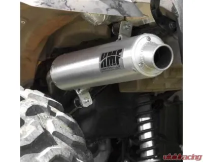 HMF Racing Gun Metal Titan Loud Slip-On Exhaust w/ Billet Endcap Honda Rancher 420 2007-2008 - 719323608788