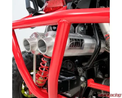 HMF Racing Performance Dual Full Exhaust w/ Blackout Euro Endcap Polaris Scrambler | Sportsman 2020-2024 - 034766636192