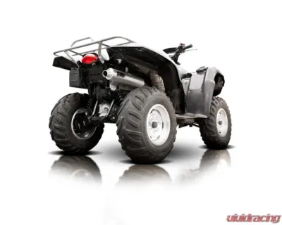 HMF Racing Gun Metal Titan Loud Slip-On Exhaust w/ Billet Endcap Suzuki King Quad 700 | 750 2005-2024 - 736243608788