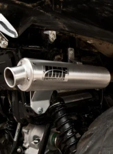 HMF Racing Gun Metal Titan Loud Slip-On Exhaust w/ Billet Endcap Suzuki King Quad 700 | 750 2005-2024                                     - 736243608788 - Image 3