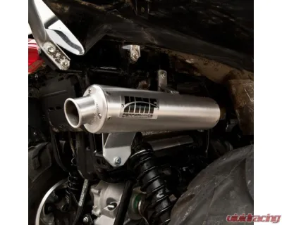 HMF Racing Gun Metal Titan Loud Slip-On Exhaust w/ Billet Endcap Suzuki King Quad 700 | 750 2005-2024 - 736243608788