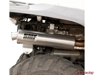 HMF Racing Gun Metal Titan Loud Slip-On Exhaust w/ Billet Endcap Suzuki King Quad 700 | 750 2005-2024 - 736243608788
