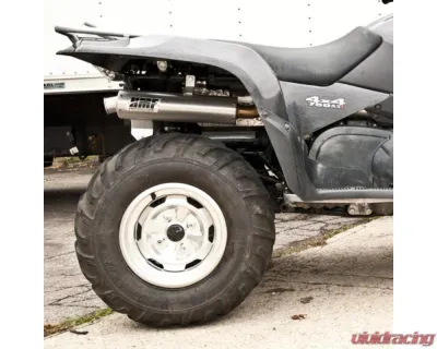 HMF Racing Gun Metal Titan Loud Slip-On Exhaust w/ Billet Endcap Suzuki King Quad 700 | 750 2005-2024 - 736243608788