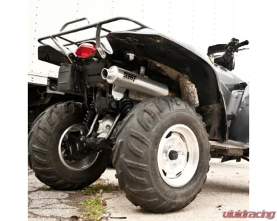 HMF Racing Gun Metal Titan Loud Slip-On Exhaust w/ Billet Endcap Suzuki King Quad 700 | 750 2005-2024 - 736243608788