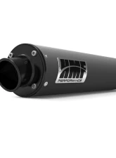 HMF Racing Gun Metal Performance Slip-On Exhaust w/ Black Turn Down Endcap Yamaha Grizzly | Bruin | Wolverine 2004-2011                                     - 041233608772 - Image 3