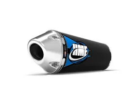 HMF Racing Black Competition Slip-On Exhaust (Elliptical) w/ Polished Euro Endcap Honda TRX450R 2004-2005