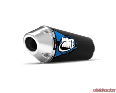 HMF Racing Black Competition Slip-On Exhaust (Elliptical) w/ Polished Euro Endcap Honda TRX450R 2004-2005 - 119383706186