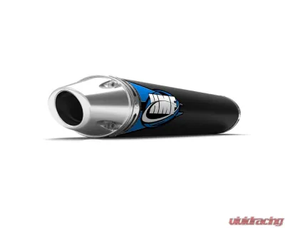 HMF Racing Black Competition Slip-On Exhaust (Elliptical) w/ Polished Euro Endcap Suzuki LT-R 450 2006-2009 - 136253736186