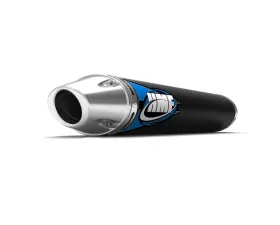 HMF Racing Black Competition Slip-On Exhaust (Elliptical) w/ Polished Euro Endcap Yamaha YFZ450 2004-2013