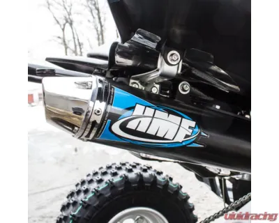 HMF Racing Black Competition Slip-On Exhaust (Elliptical) w/ Polished Euro Endcap Yamaha YFZ450 2004-2013 - 141403706186