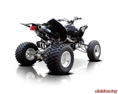 HMF Racing Black Competition Slip-On Exhaust (Elliptical) w/ Polished Euro Endcap Yamaha YFZ450 2004-2013 - 141403706186