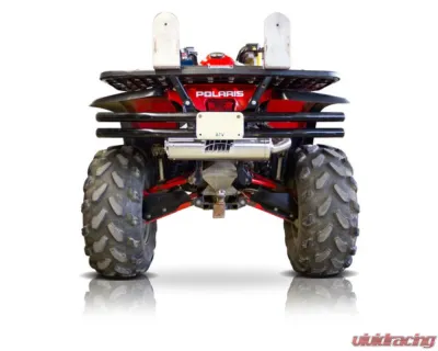 HMF Racing Gun Metal Titan Loud Slip-On Exhaust w/ Billet Endcap Polaris Sportsman 400 | 500 2002-2014 - 734413608788