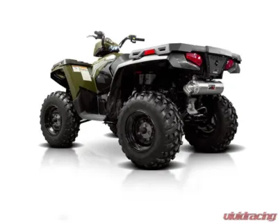 HMF Racing Gun Metal Titan Loud Slip-On Exhaust w/ Billet Endcap Polaris Sportsman 400 | 500 2002-2014 - 734413608788