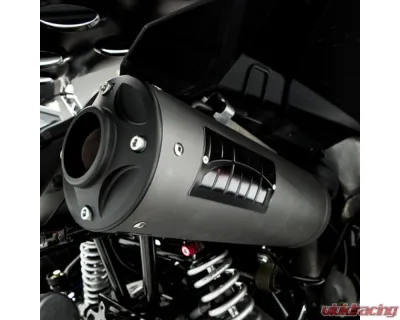 HMF Racing Gun Metal Titan Loud Full Exhaust w/ Billet Endcap Polaris Scrambler XP 1000 2014-2018 - 734534608888