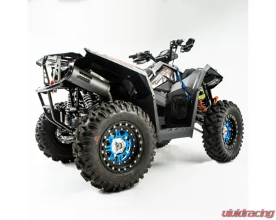 HMF Racing Gun Metal Titan Loud Full Exhaust w/ Billet Endcap Polaris Scrambler XP 1000 2014-2018 - 734534608888