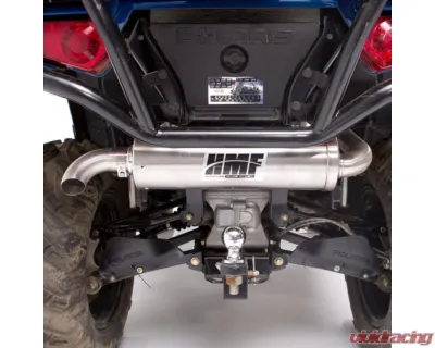 HMF Racing Gun Metal Titan Loud Slip-On Exhaust w/ Billet Endcap Polaris Sportsman 450 | 570 2014-2024 - 734583608788