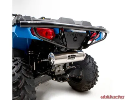 HMF Racing Gun Metal Titan Loud Slip-On Exhaust w/ Billet Endcap Polaris Sportsman 450 | 570 2014-2024 - 734583608788