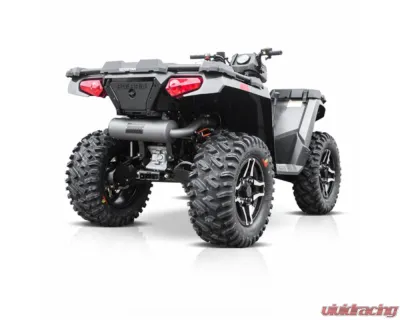 HMF Racing Gun Metal Titan Loud Slip-On Exhaust w/ Billet Endcap Polaris Sportsman 450 | 570 2014-2024 - 734583608788