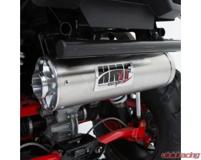 HMF Racing Gun Metal Titan Loud Full Exhaust w/ Billet Endcap Polaris Sportsman XP 1000 2015-2024 - 734614638888