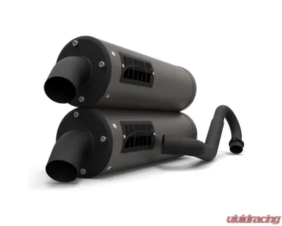 HMF Racing Titan Quiet Dual Full Exhaust w/ Blackout Endcap Polaris RZR | General 2015-2020 - 535546638795