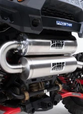 HMF Racing Gun Metal Titan Quiet Twin Loop Exhaust w/ Blackout Endcap Polaris RZR | General 2015-2020                                     - 53554C638795 - Image 2