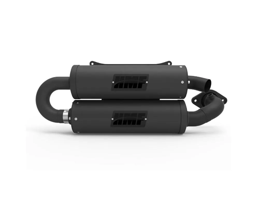 HMF Racing Gun Metal Titan Quiet Twin Loop Exhaust w/ Blackout Endcap Polaris RZR | General 2015-2020 - 53554C638795