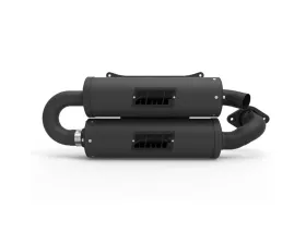 HMF Racing Gun Metal Titan Quiet Twin Loop Exhaust w/ Blackout Endcap Polaris RZR RS1 2018-2022