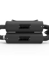 HMF Racing Gun Metal Titan Quiet Twin Loop Exhaust w/ Blackout Endcap Polaris RZR RS1 2018-2022                                     - 53569C638795 - Image 4