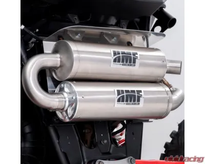 HMF Racing Gun Metal Titan Quiet Twin Loop Exhaust w/ Blackout Endcap Polaris RZR RS1 2018-2022 - 53569C638795