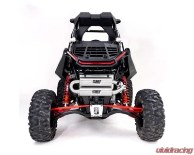 HMF Racing Gun Metal Titan Quiet Twin Loop Exhaust w/ Blackout Endcap Polaris RZR RS1 2018-2022 - 53569C638795