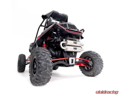 HMF Racing Gun Metal Titan Quiet Twin Loop Exhaust w/ Blackout Endcap Polaris RZR RS1 2018-2022 - 53569C638795