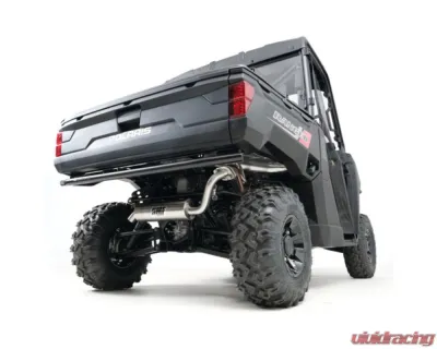 HMF Racing Gun Metal Titan Quiet Slip-On Exhaust w/ Billet Endcap Polaris Ranger 1000 2020-2025 - 535773638787