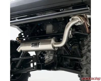 HMF Racing Gun Metal Titan Quiet Slip-On Exhaust w/ Billet Endcap Polaris Ranger 1000 2020-2025 - 535773638787