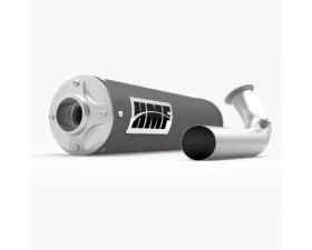HMF Racing Gun Metal Titan SS Big Core Exhaust w/ Billet Endcap Polaris RZR XP 2016-2021