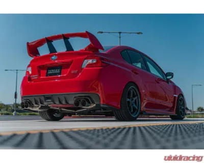 Remark Non-Resonated Catback Exhaust System w/4" Quad Burnt Stainless Tip Subaru WRX | STI VA 2015-2021 - RK-C4076S-01T