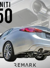 Remark Axleback Exhaust w/ Burnt Stainless Double Wall Tip Infiniti Q50 2014-2019                                     - RO-TTQ5-D - Image 6
