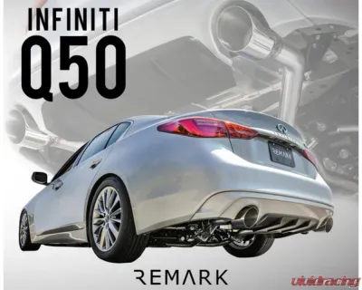 Remark Axleback Exhaust w/ Burnt Stainless Double Wall Tip Infiniti Q50 2014-2019 - RO-TTQ5-D