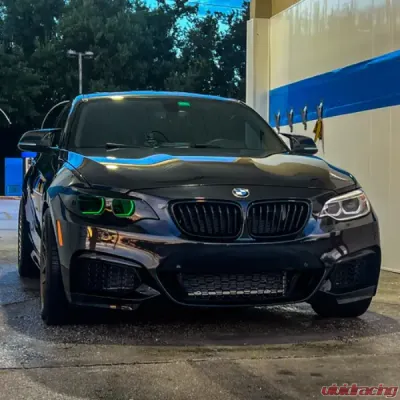 Velossa Tech Headlight Ram Air Intake Snorkel w/ RGBW Bluetooth Halos BMW F22 2-Series 2014-2021 - VT-HL-0030