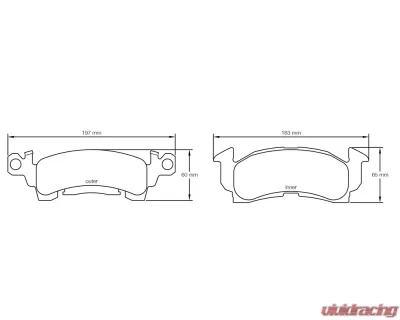 Pagid Racing RST 1 Brake Pads 15.0mm Chevrolet | Pontiac GM Intermediate D52 - 1594USA RST1